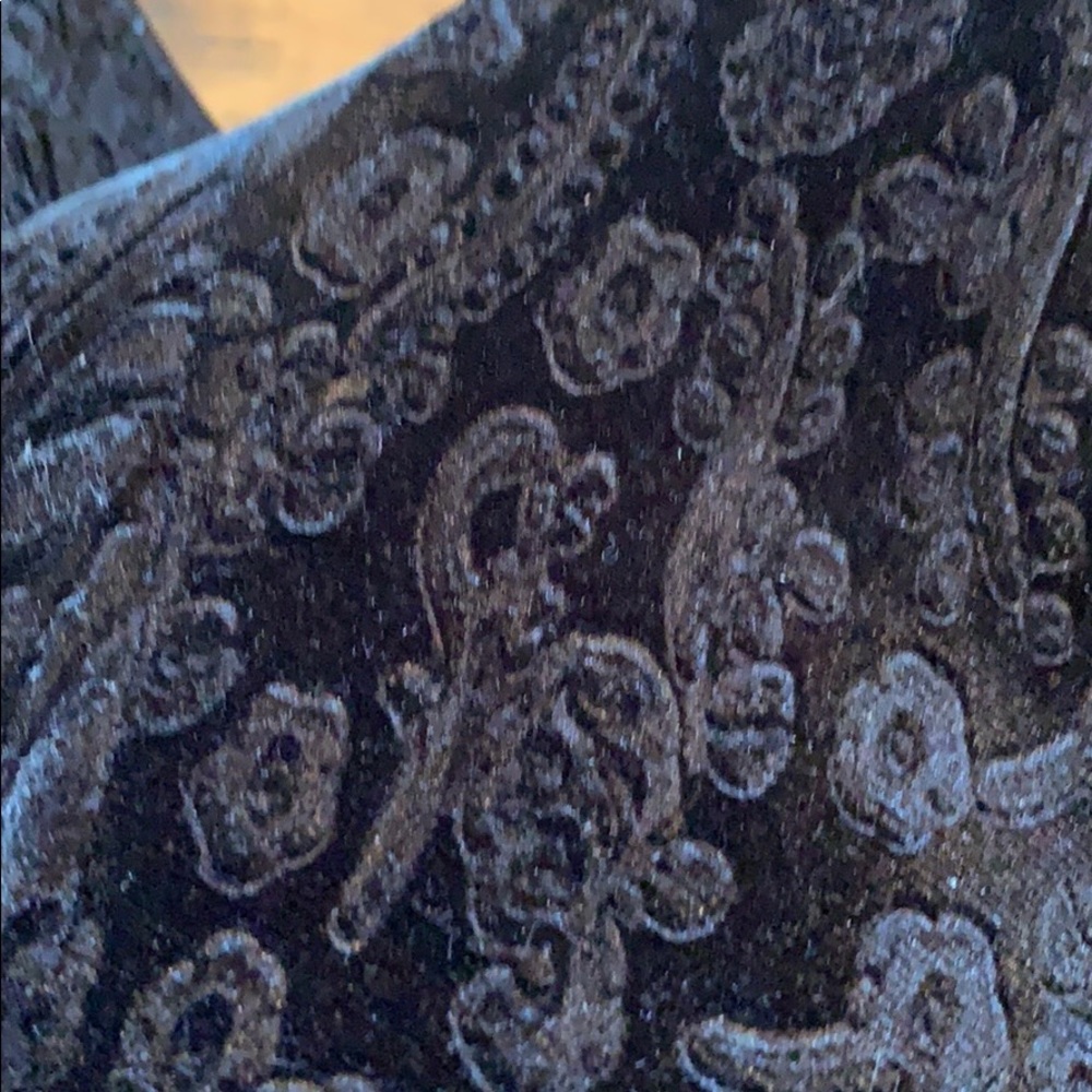 Black Patterned Velvet Booties Size 8.5 - image 5